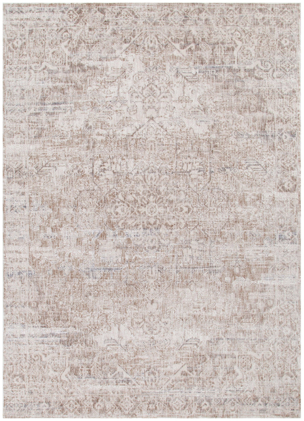 Solenne Beige & Blue Distressed Vintage Rug - S100