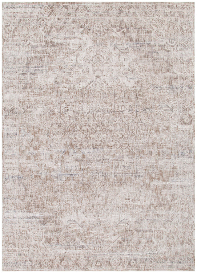 Solene Grand Beige & Blue Distressed Vintage Rug - S100
