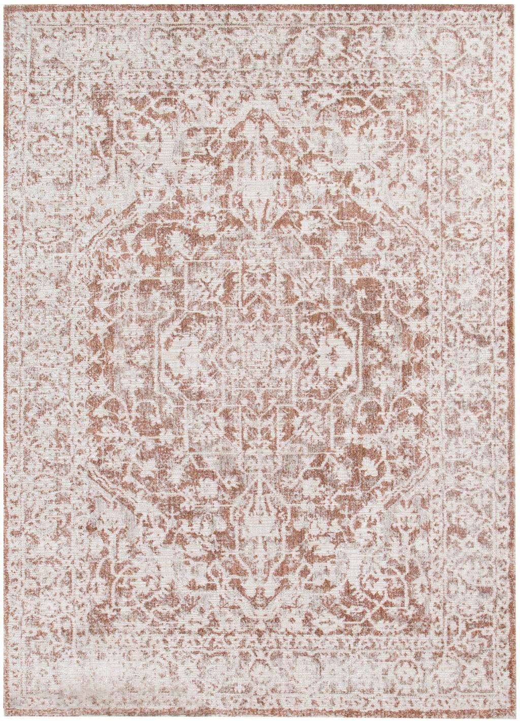 Solenne Beige & Rust Distressed Vintage Rug - S200