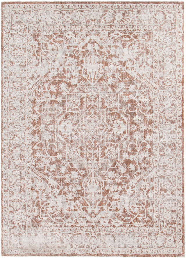 Solene Grand Beige & Rust Distressed Vintage Rug - S200