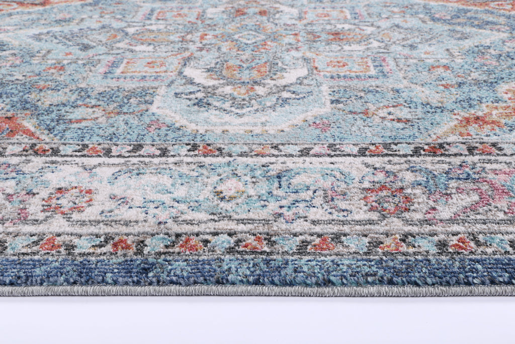 Salsa Maykel Blue & Terracotta Transitional Rug