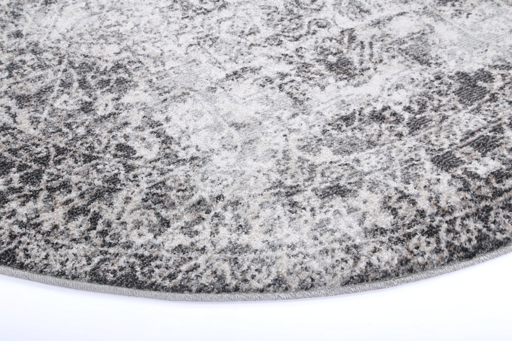 Salsa Carine Ivory & Grey Transitional Round Rug