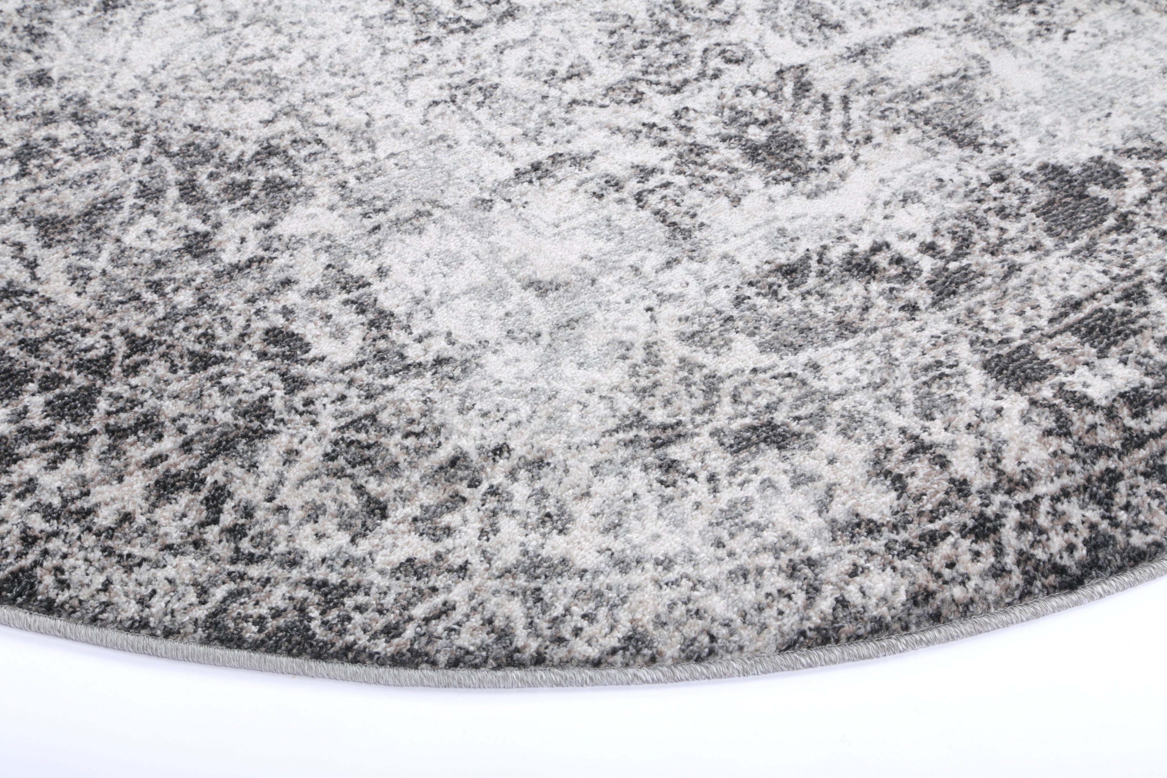 Salsa Carine Ivory & Grey Transitional Round Rug