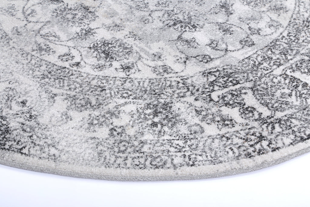 Salsa Serena Grey & Ivory Round Rug