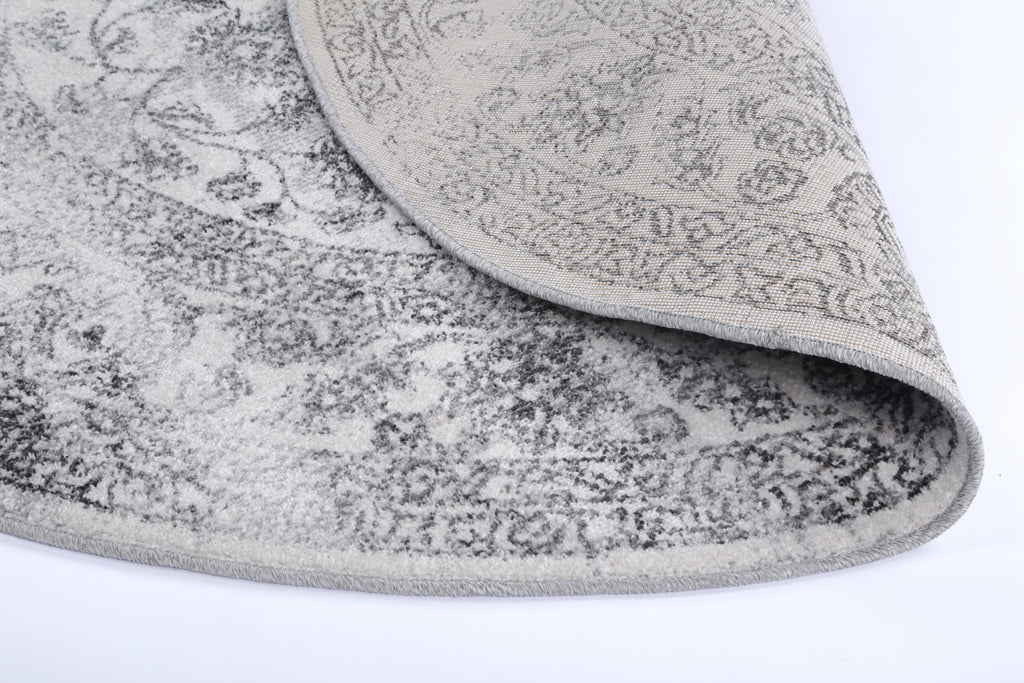 Salsa Serena Grey & Ivory Round Rug
