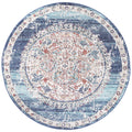 Salsa Hollow Medalion Transitional Navy & Multi Round Rug