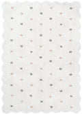 Mellow Rectangle Scalloped Kids Rug White & Multi: New Arrival