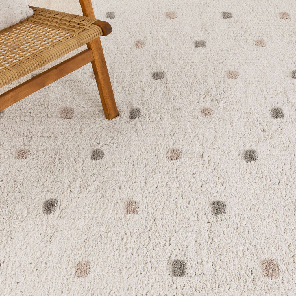 Mellow Rectangle Scalloped Kids Rug White & Multi: New Arrival