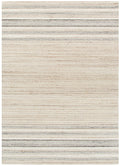 Praia Multi Stripe Beige Grey Wool Rug