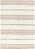 Highlands Terracotta Stripe Washable Wool Rug