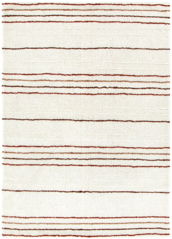 Moorland Terracotta Stripe Washable Wool Rug