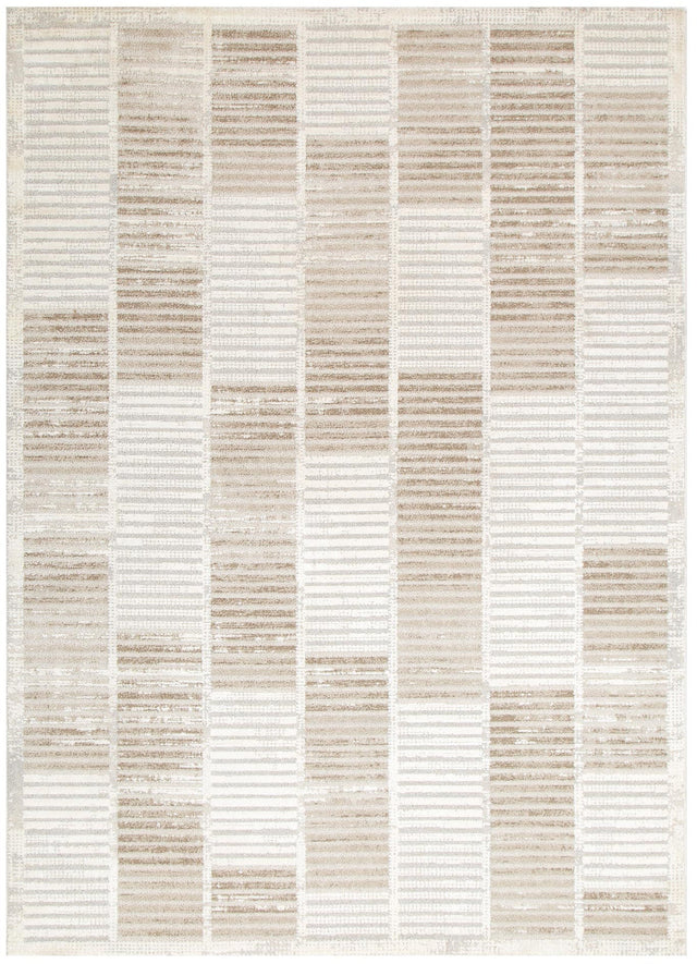 Vogue Modern Stripes Grey and Beige Rug - T100