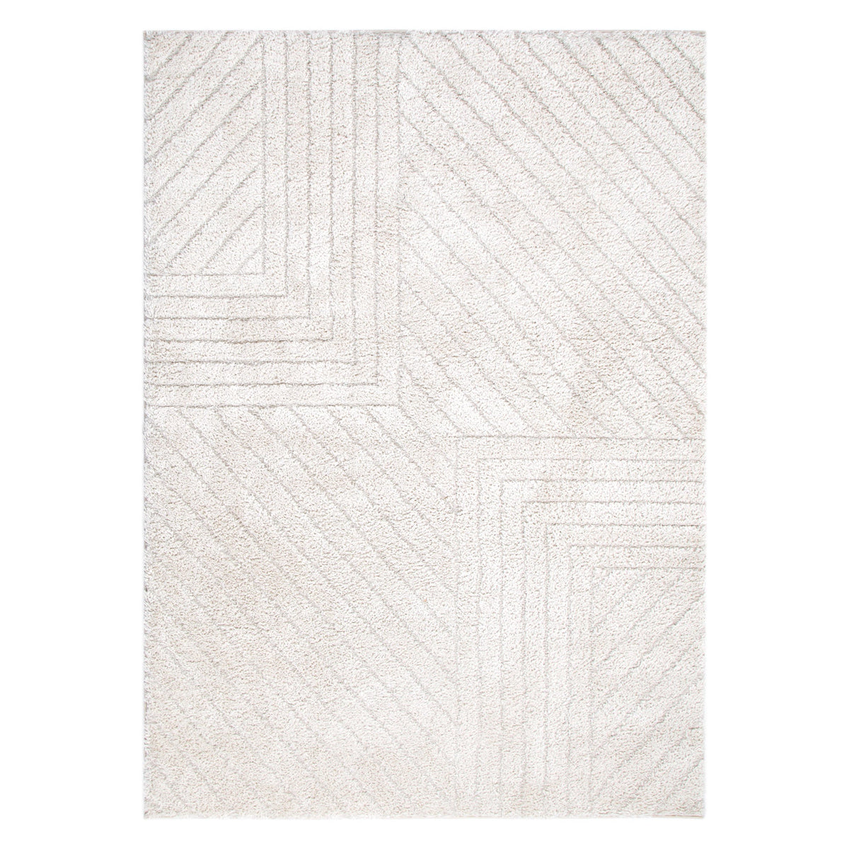 Gentle Modern Beige Shag Rug