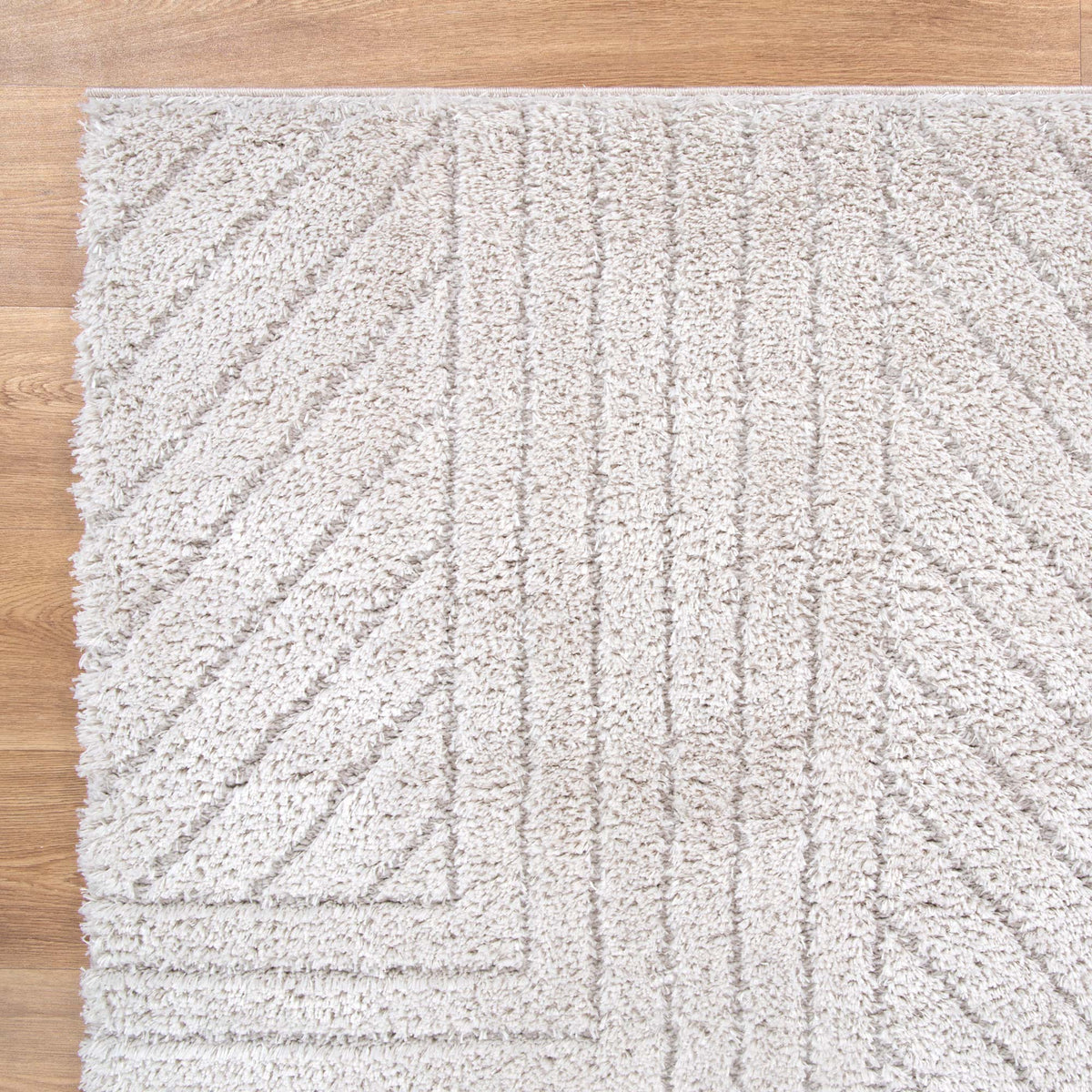 Gentle Modern Beige Shag Rug