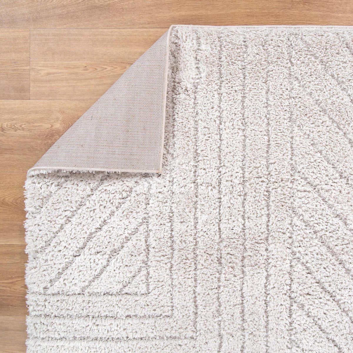 Gentle Modern Beige Shag Rug