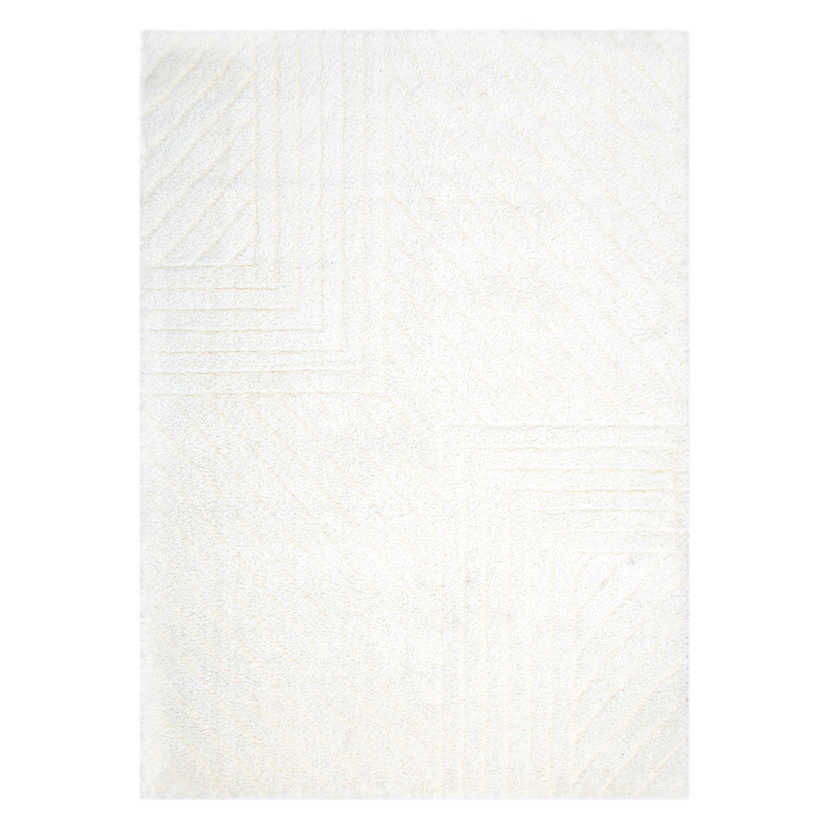 Gentle Modern Cream Shag Rug