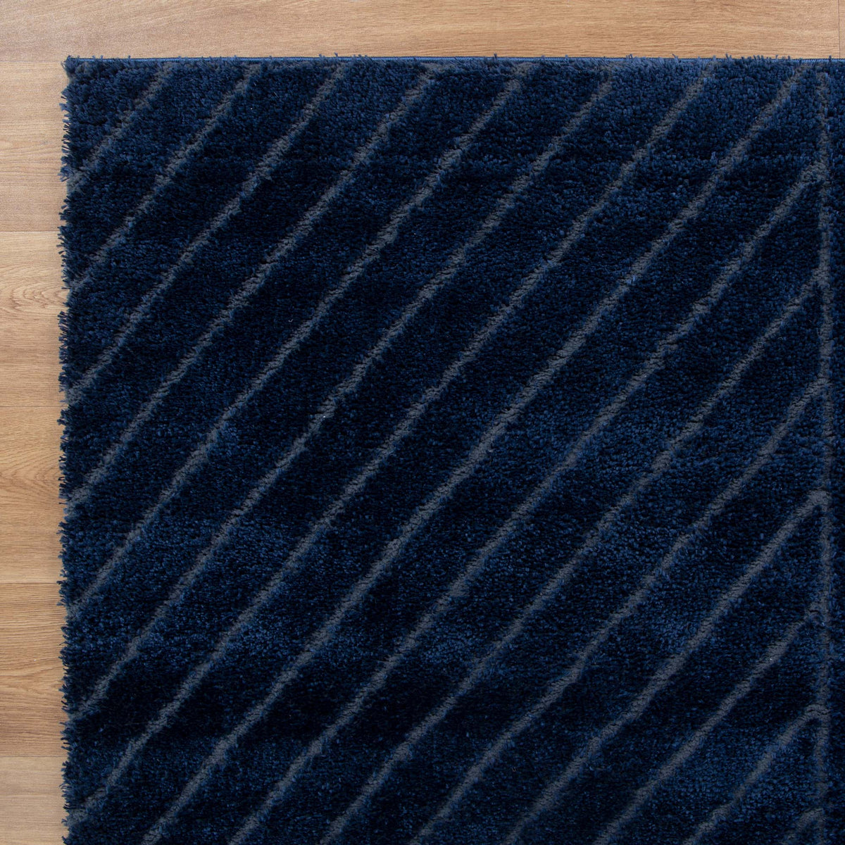 Gentle Modern Navy Shag Rug