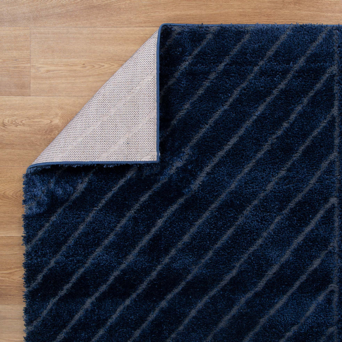 Gentle Modern Navy Shag Rug