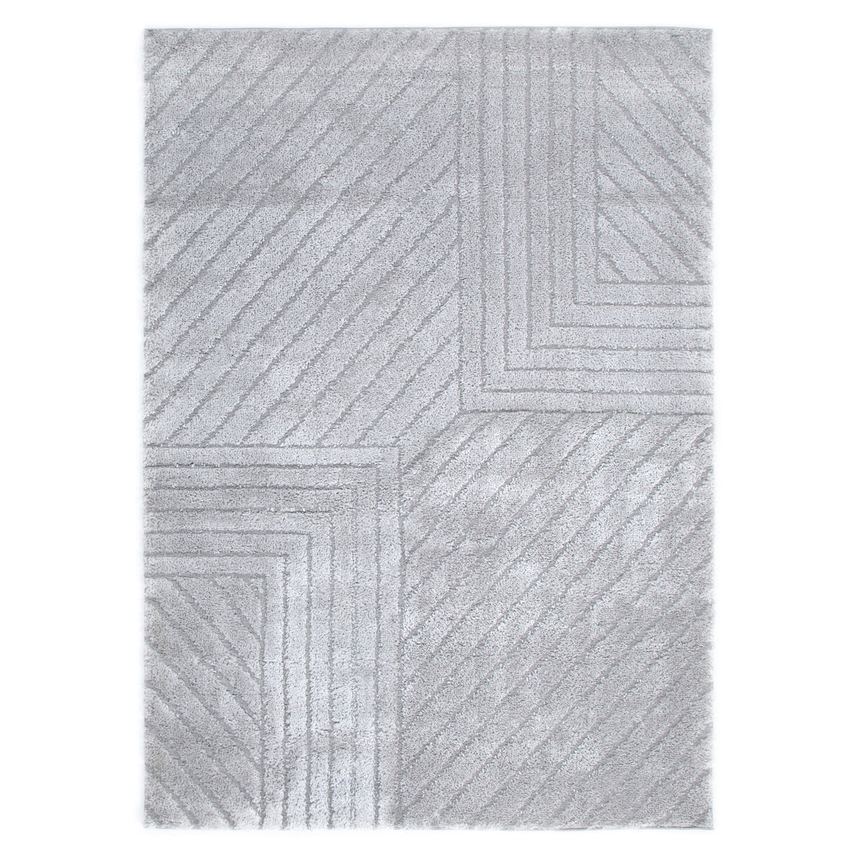 Gentle Modern Silver Shag Rug