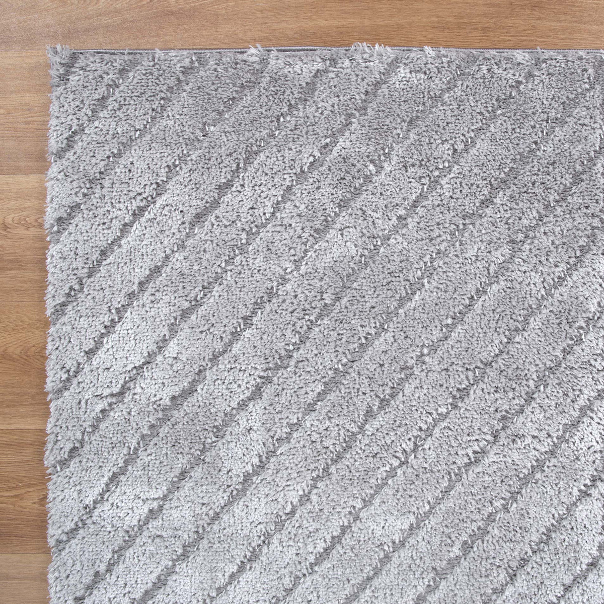 Gentle Modern Silver Shag Rug