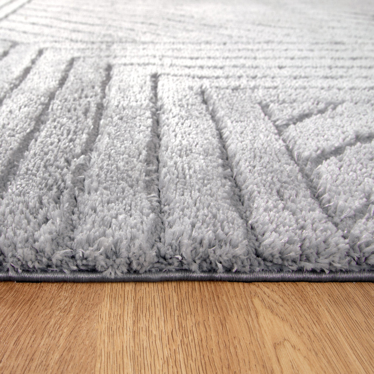 Gentle Modern Silver Shag Rug