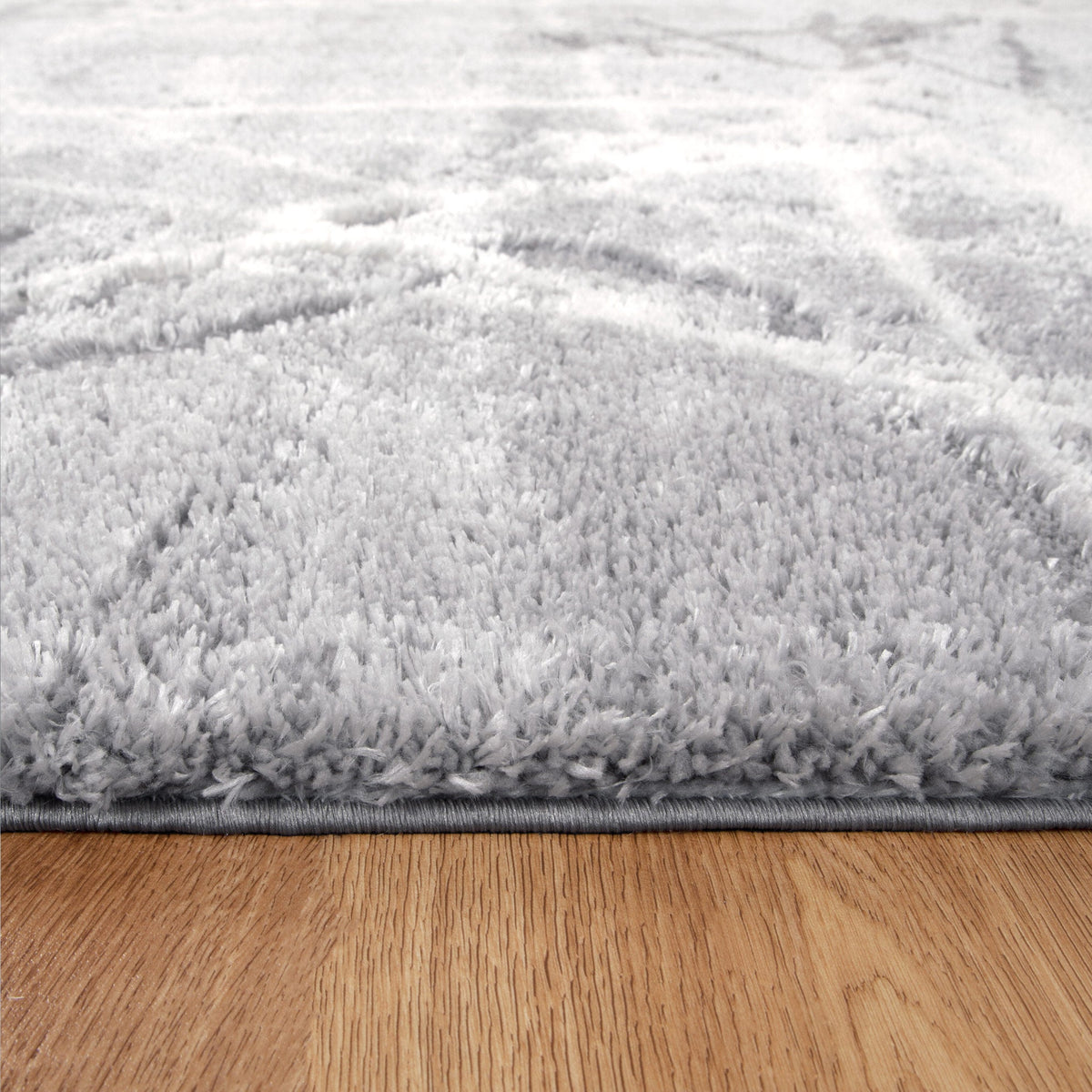 Gentle Abstract Silver Shag Rug
