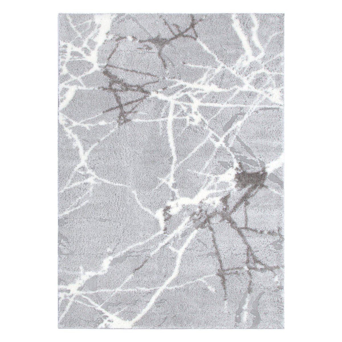 Gentle Abstract Silver Shag Rug