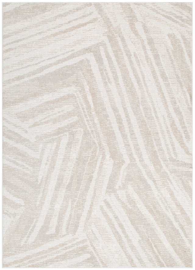 Umbria Geo Lines Beige Cream Rug - TOS1
