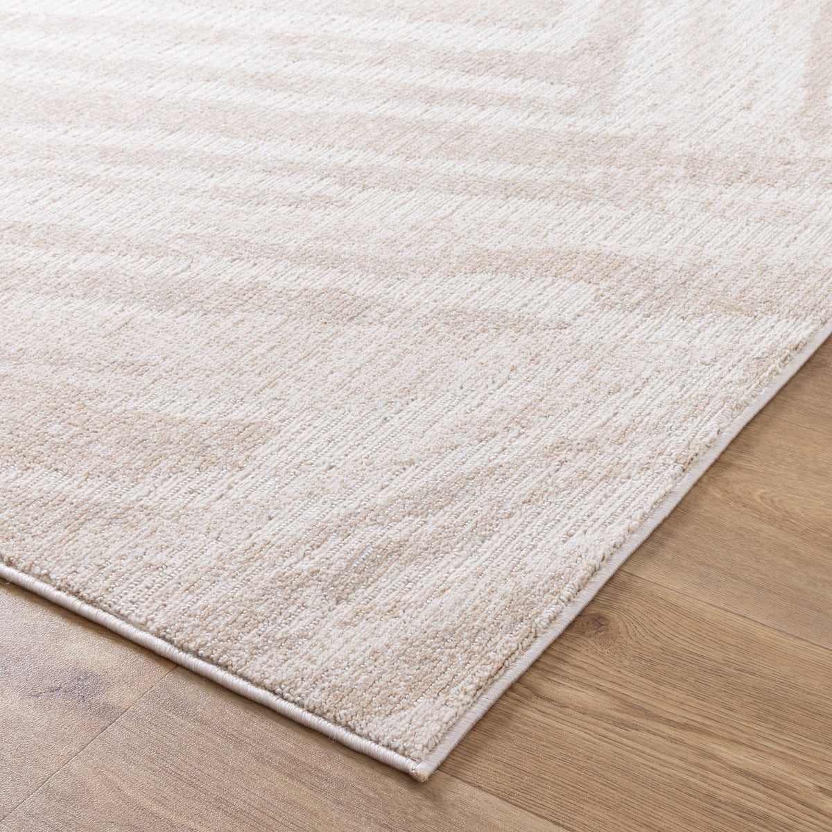 Umbria Geo Lines Beige Cream Rug - TOS1
