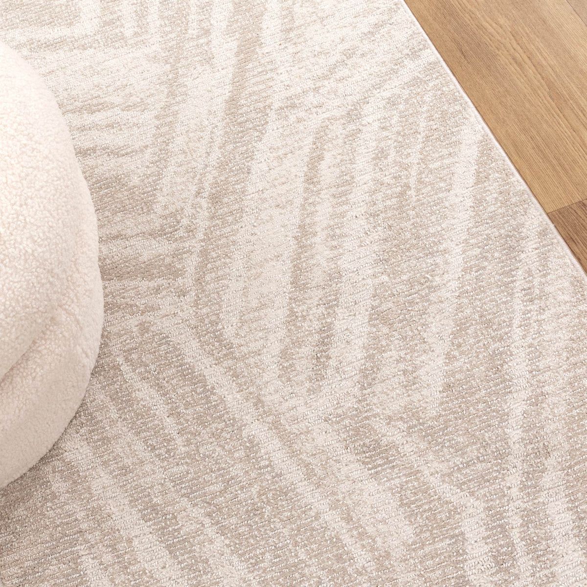 Umbria Geo Lines Beige Cream Rug - TOS1