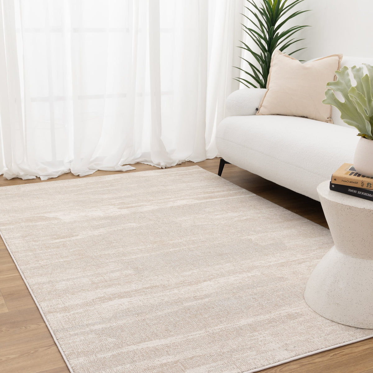 Umbria Watercolour Beige Cream Rug - TOS2
