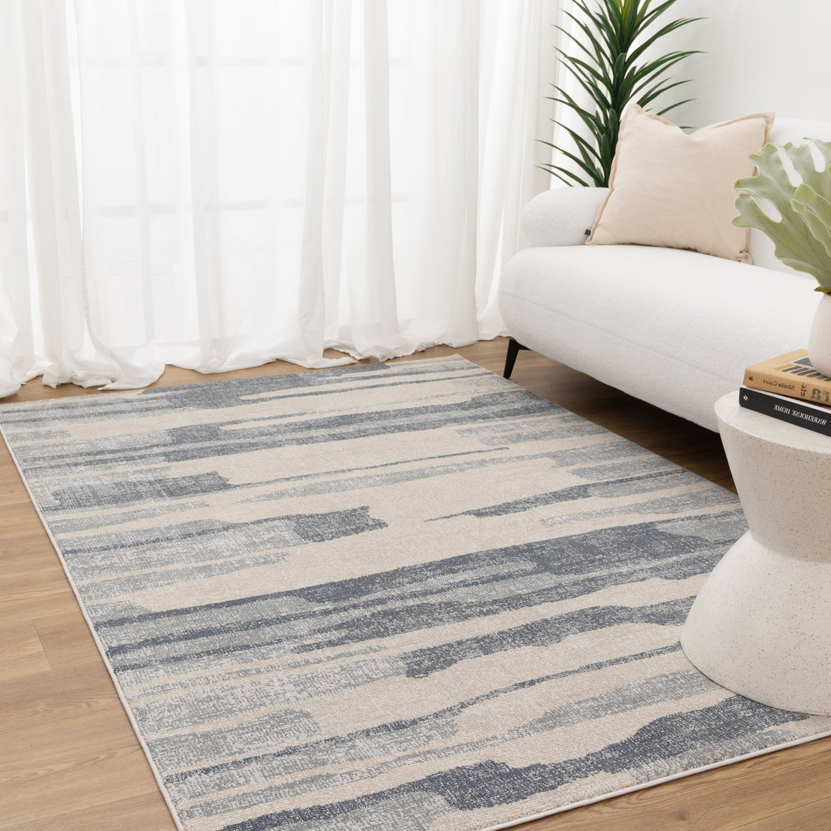 Umbria Watercolour Blue Rug - TOS3
