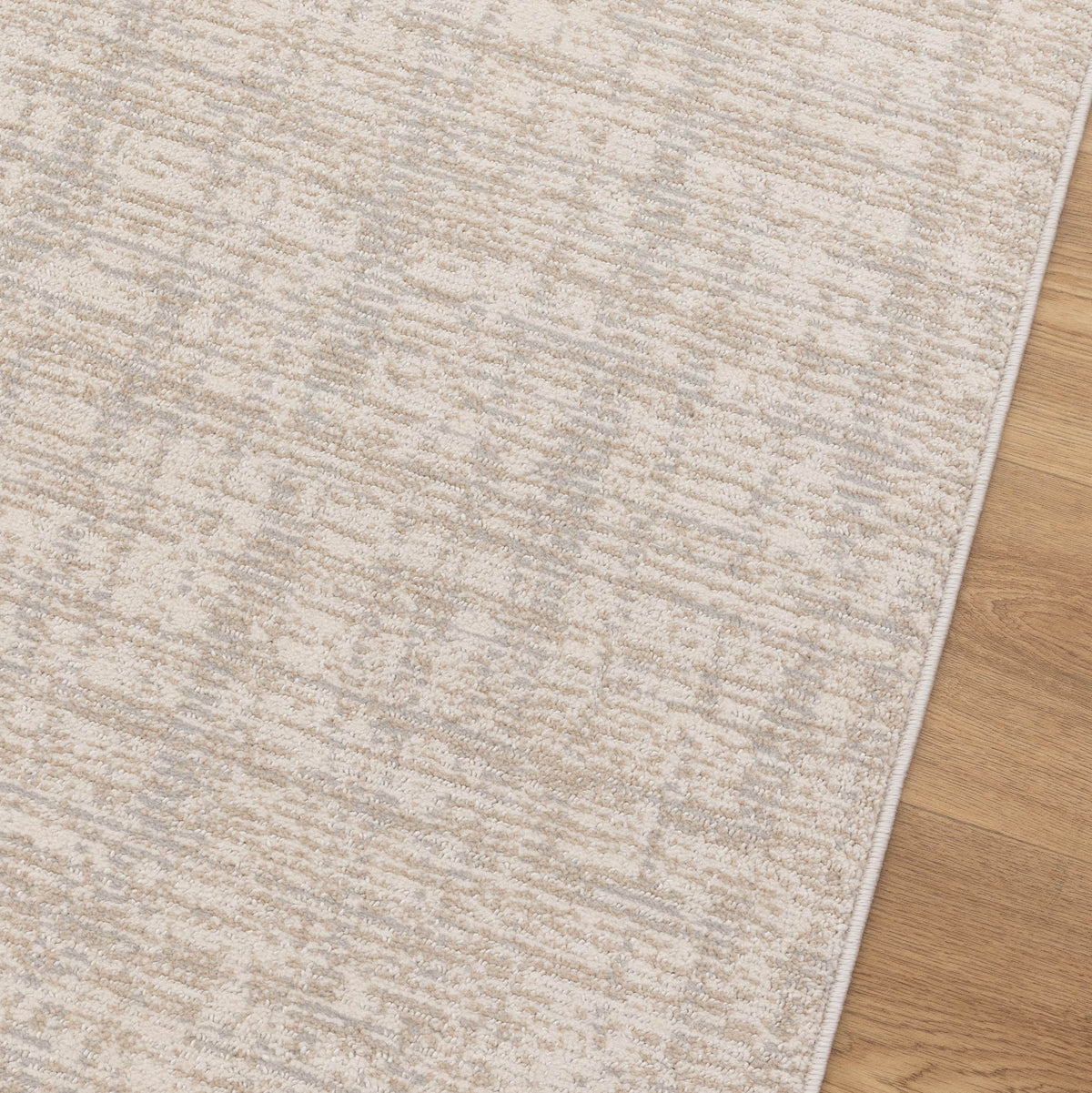Umbria Distressed Lines Grey Beige Rug - TOS4