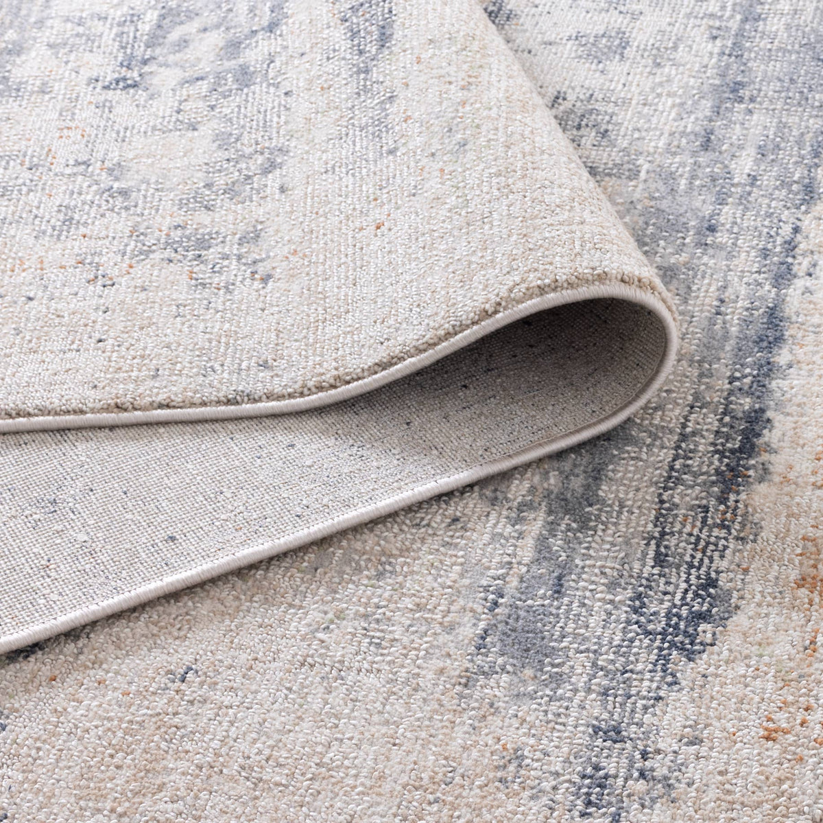 Umbria Distressed Splash Beige Blue Rug TOS5