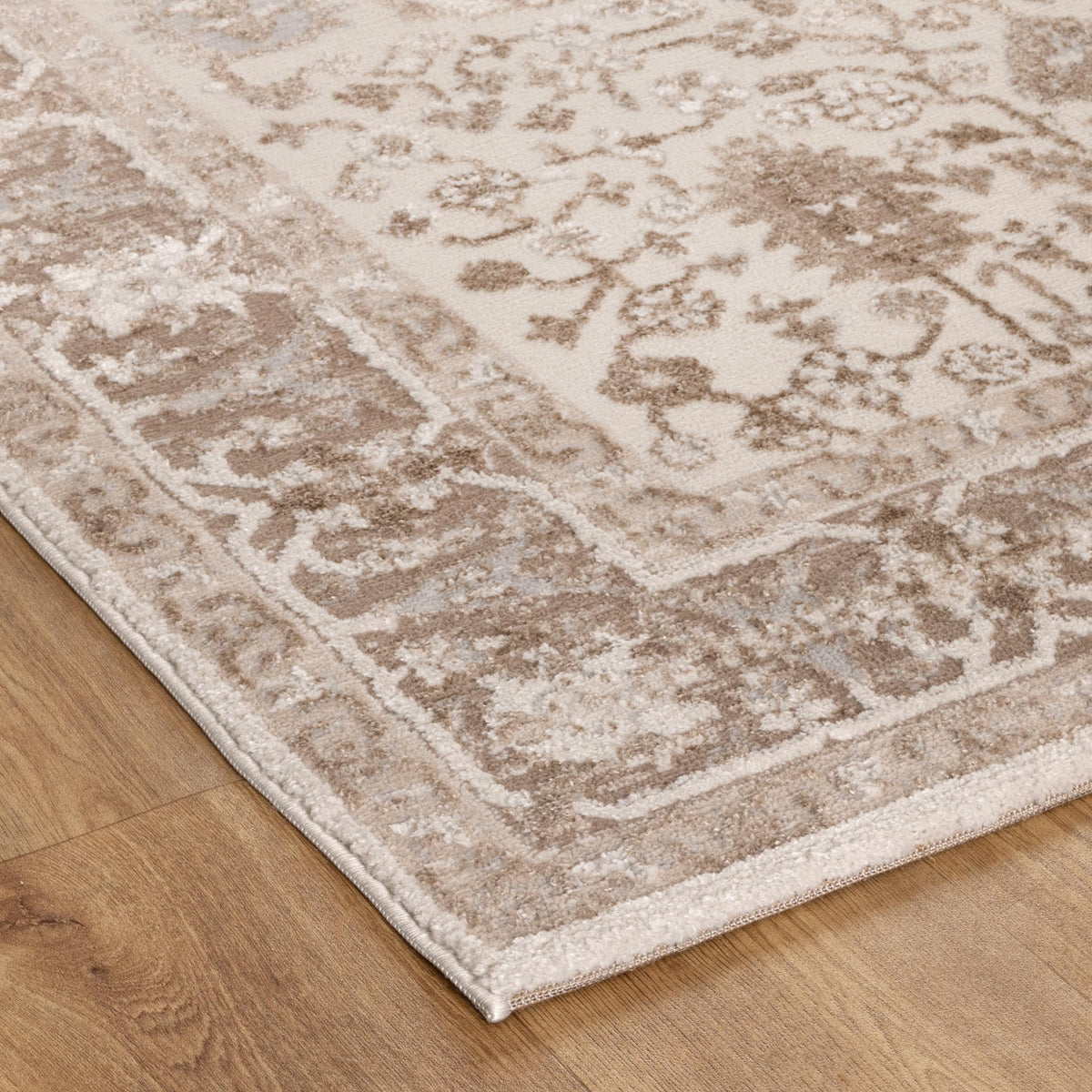 Cascadia Oriental Border Beige Rug