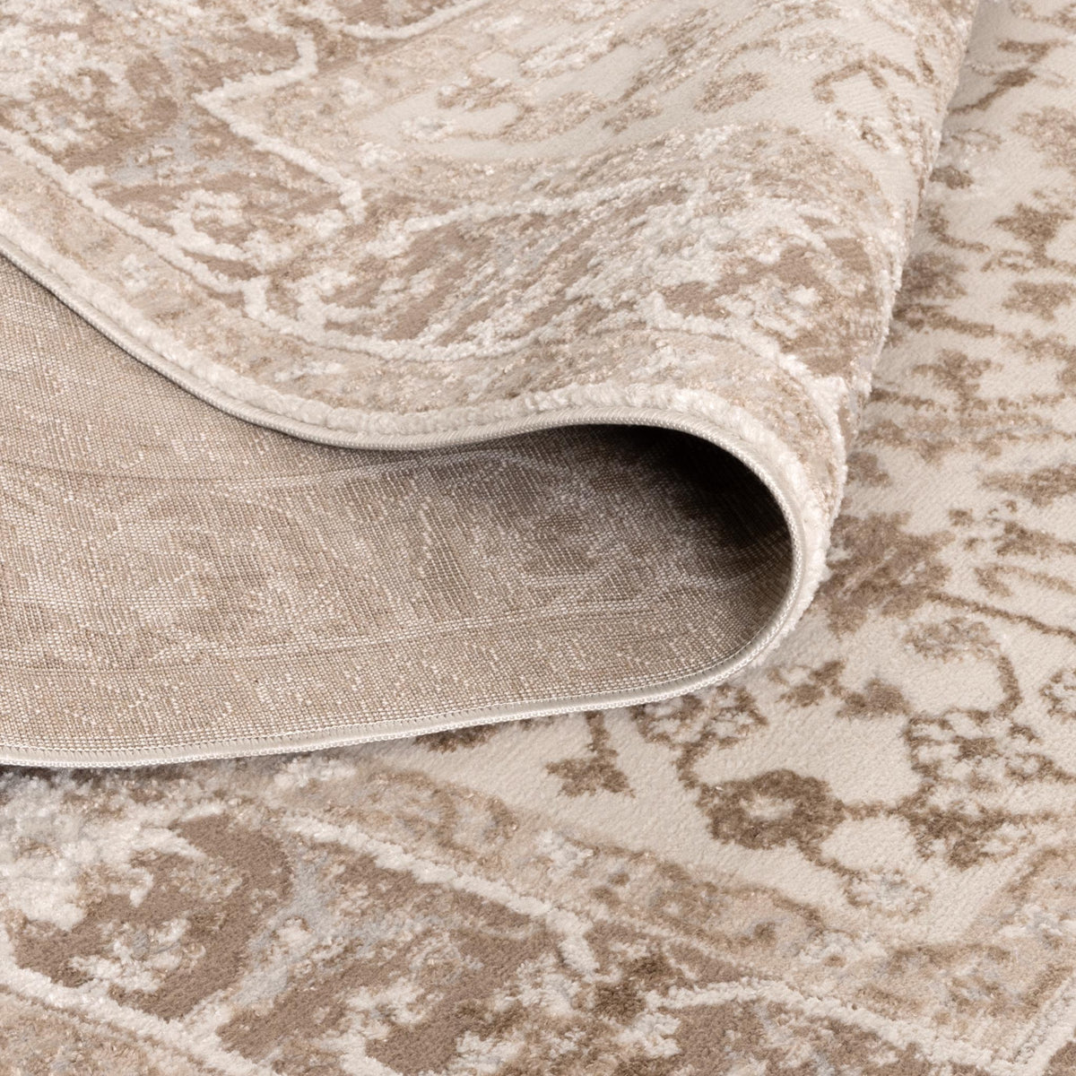 Cascadia Oriental Border Beige Rug