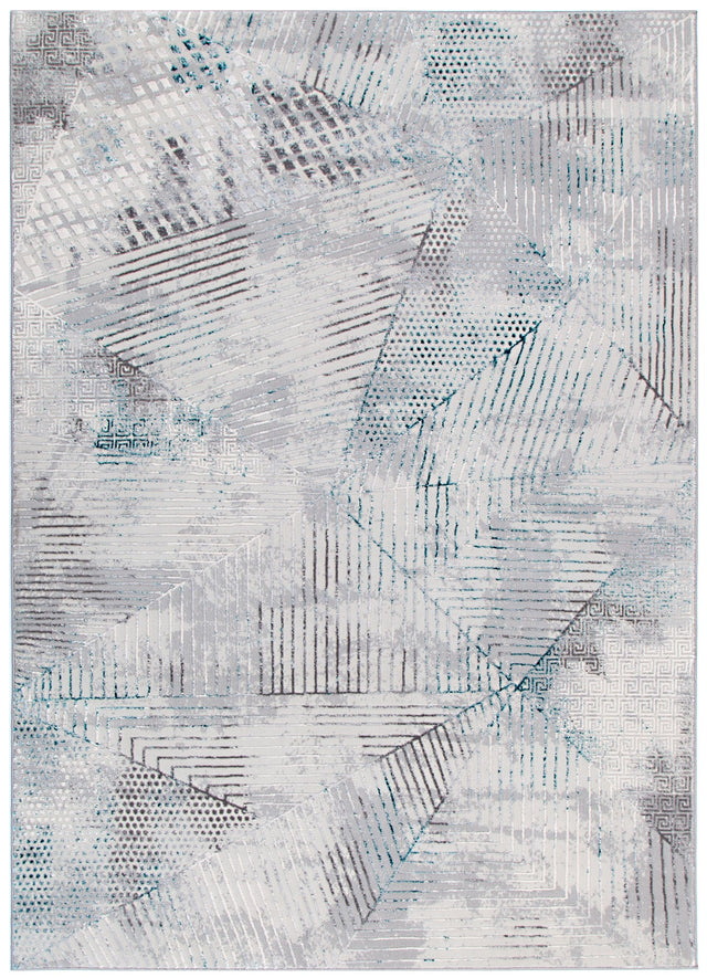 V003: Legacy Geometric Grey Blue Rug