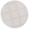 Vanuatu Kenilorea Beige Geometric Round Flatweave Rug