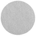 Vanuatu Kini Grey Geometric Round Flatweave Rug