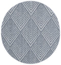 Vanuatu Naka Charcoal Geometric Round Flatweave Rug