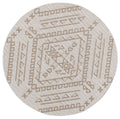 Vanuatu Kilifa Beige Tribal Round Flatweave Rug
