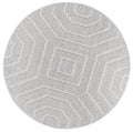Vanuatu Suri Ash Geometric Round Flatweave Rug