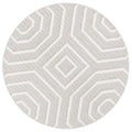 Vanuatu Lui Beige Geometric Round Flatweave Rug