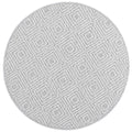 Vanuatu Walasi Ash Geometric Round Flatweave Rug