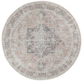 Distressed Vintage Cezanne Blush Washable Round Rug - VITAL 3082-11