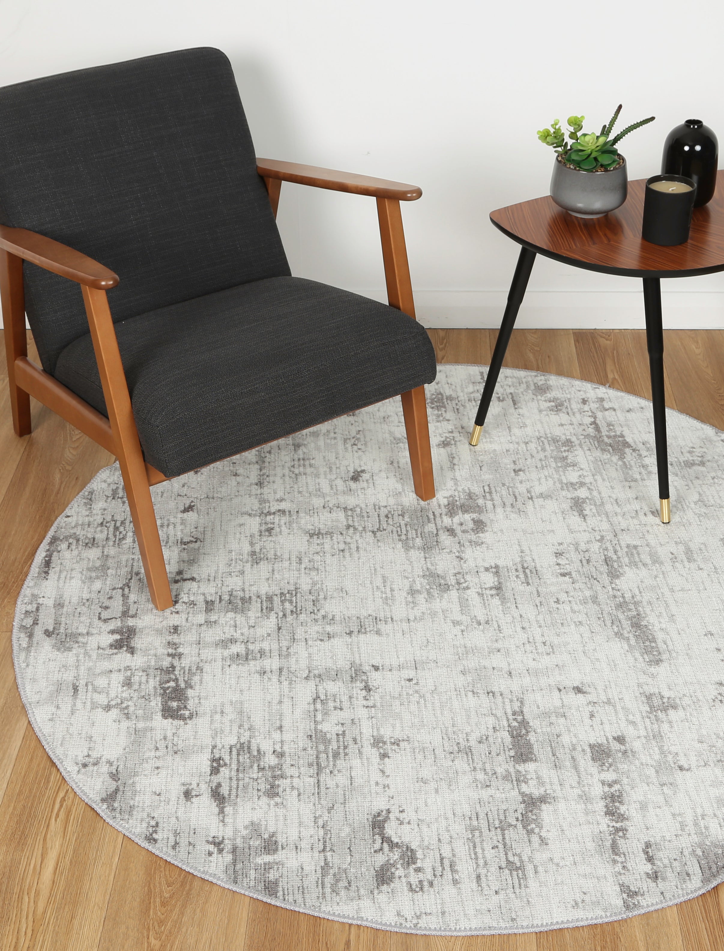 Abstract Evalina Grey Round Rug - VITAL 2280-01