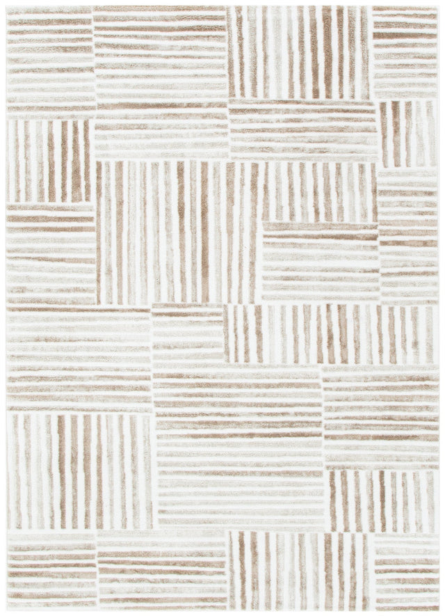 Wellesley Geometric Lines Brown Rug - W001