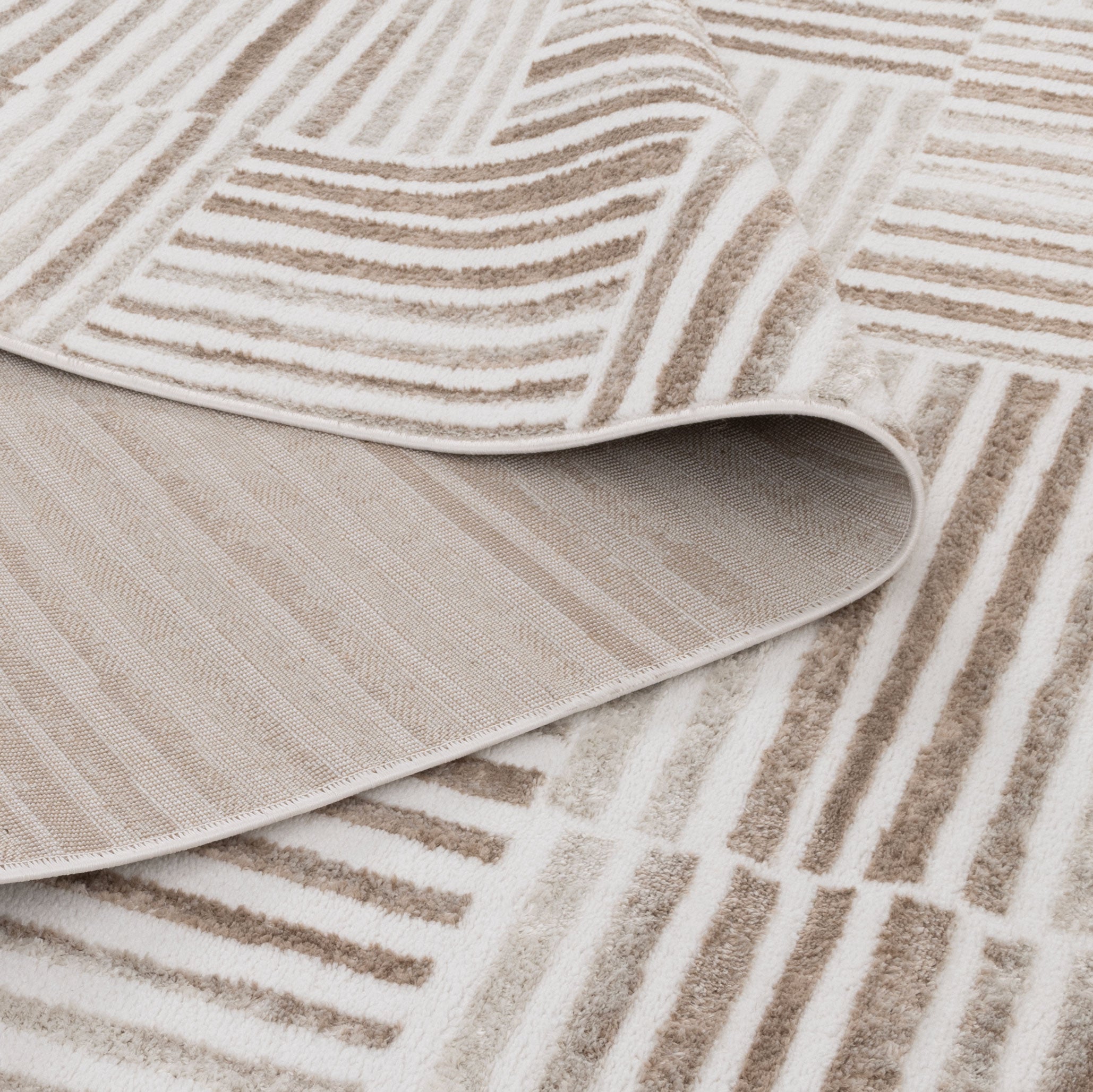 Wellington Geometric Lines Brown Rug - W001