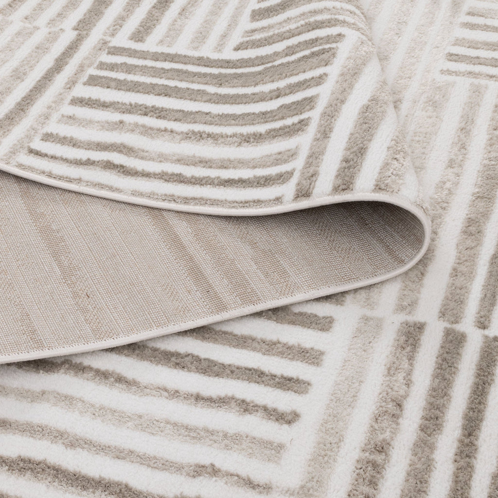 Wellington Geometric Lines Beige Rug - W003
