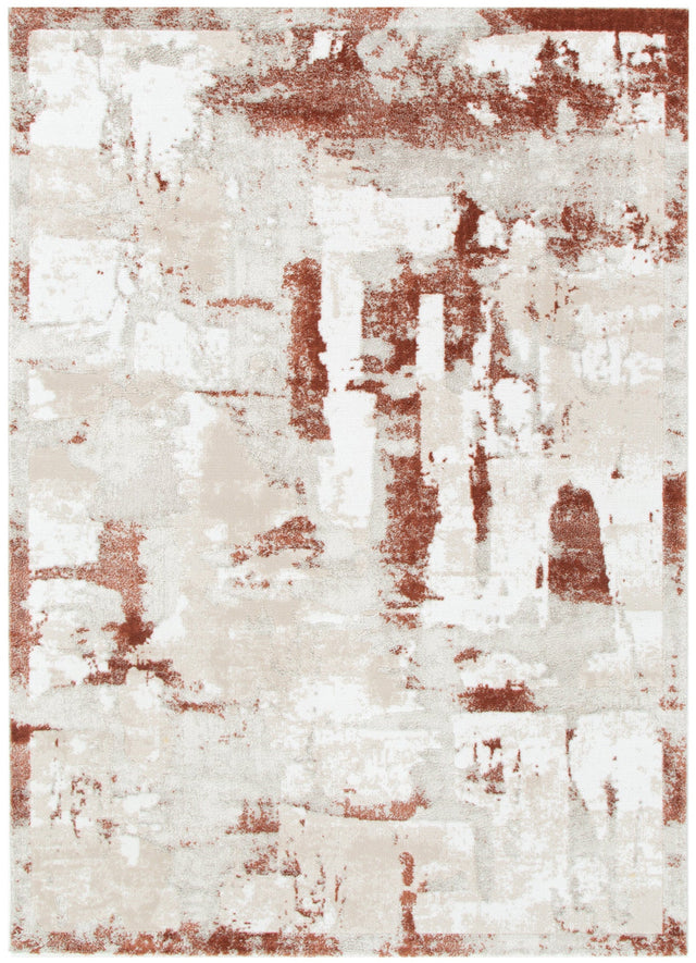 Wellesley Abstract Wash Rust Rug - W010